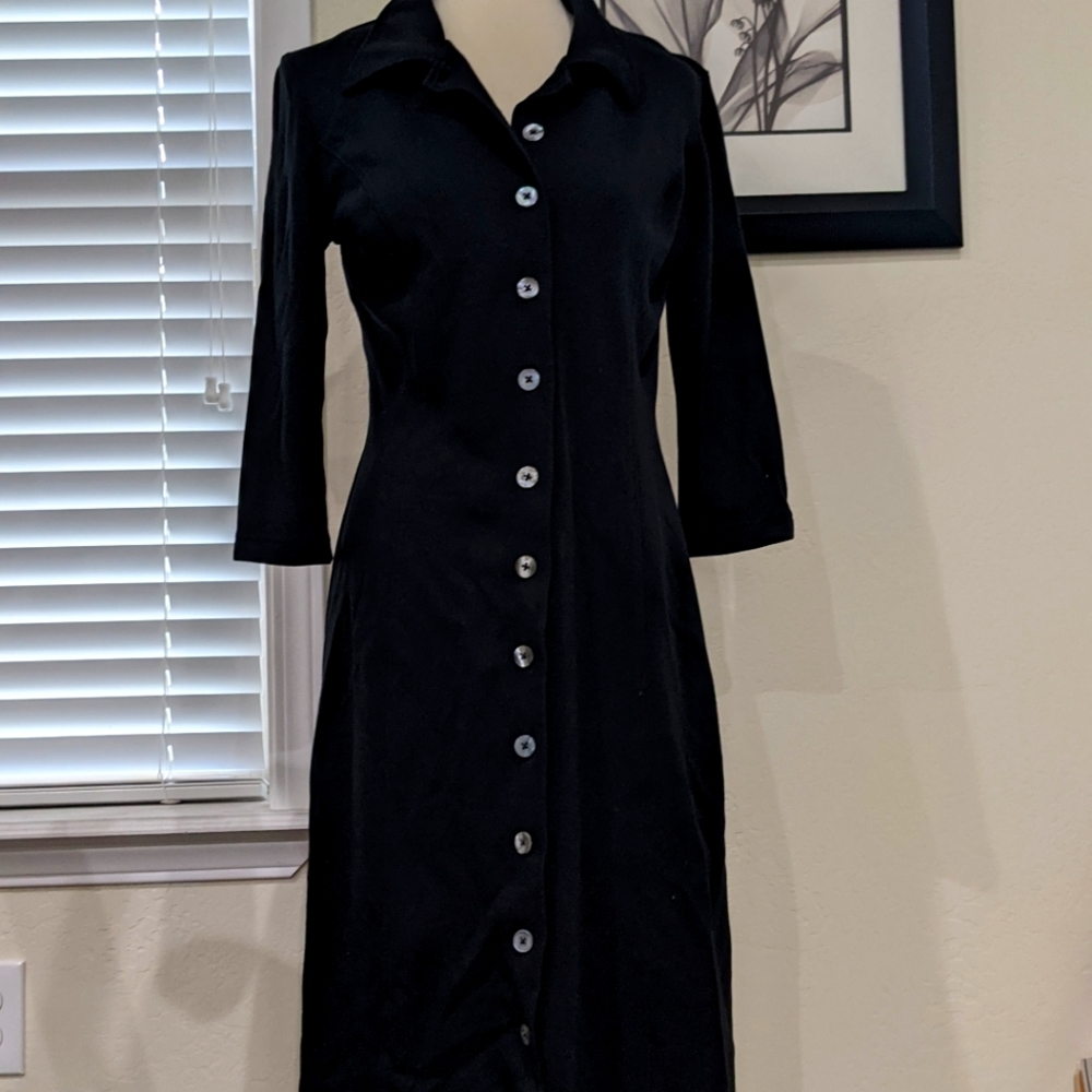 Hanna Andersson Black Button-Down Dress